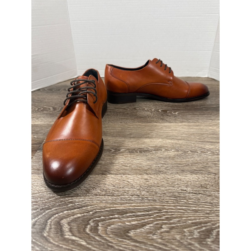 SuitShop Theo Oxford Dress Shoes Men's Brown Leather Lace‎ Up Size 7